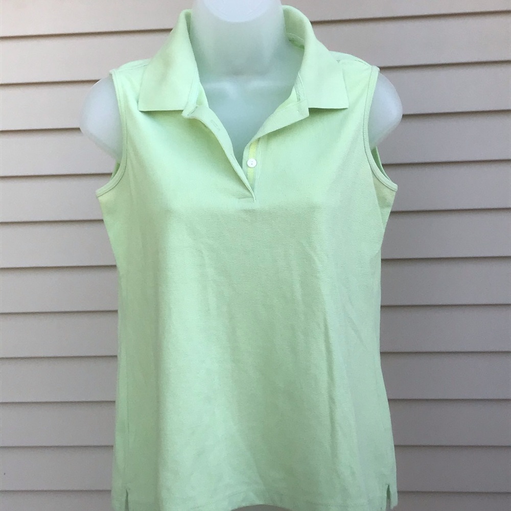 Greg Norman - sleeveless green sport polo shirt, Size S